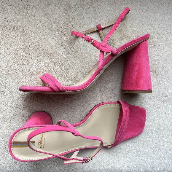 Sam Edelman Kit Dahlia Pink Strappy Sandal Women’s 11 Block Heel Barbie Wicked - Picture 16 of 16